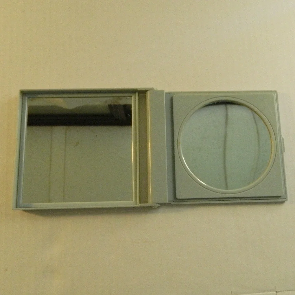 Artistry Compact Mirror Vintage Light Blue Dual Sided Magnifying Travel Square